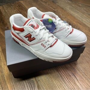 New ~ New Balance 550 Women’s White Red Size 8